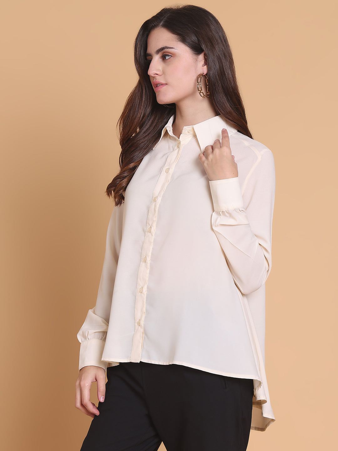 Oversized High-Low Button-Down Shirt