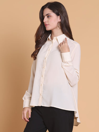 Oversized High-Low Button-Down Shirt