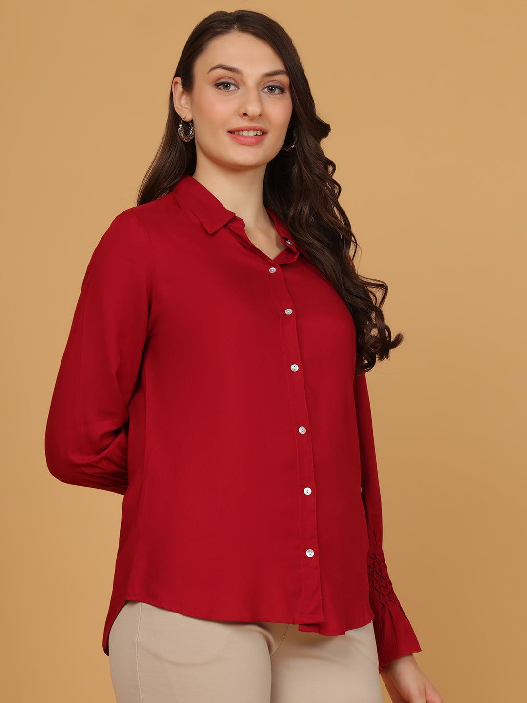 Deep Ruby Button Down Shirt