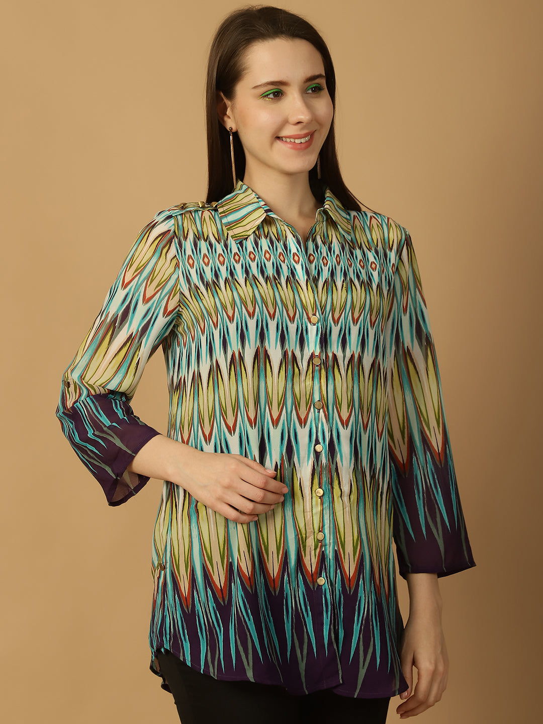 Women Multicoloured Printed Casual Shirt