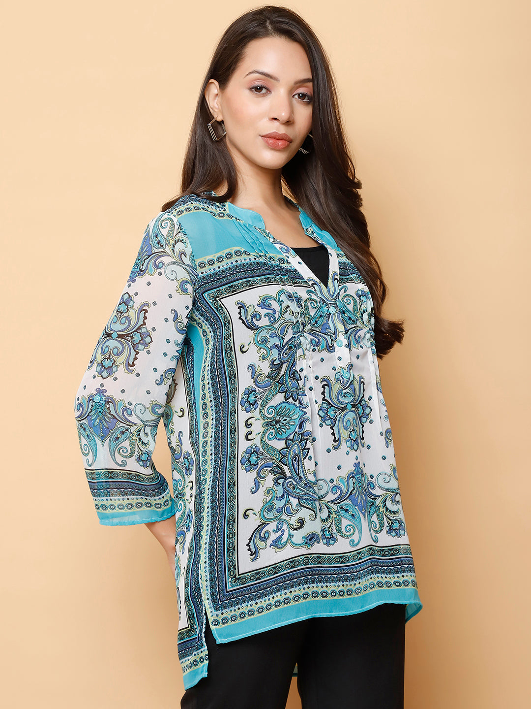 Printed Kurta Style Top