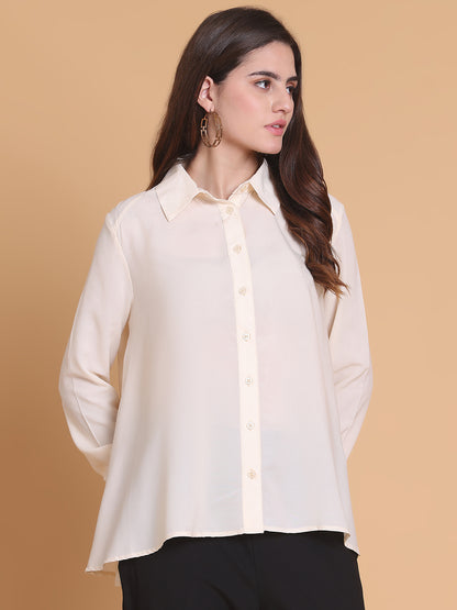 Oversized High-Low Button-Down Shirt