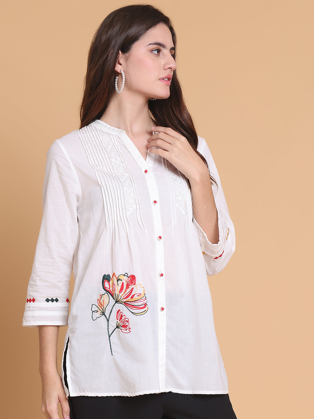 Women's White Cotton Tunic