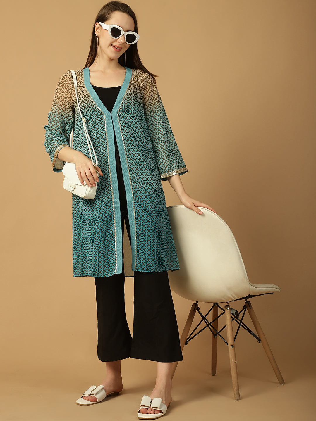 Sequined  Open Front Shrug