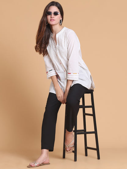 Women's White Cotton Tunic