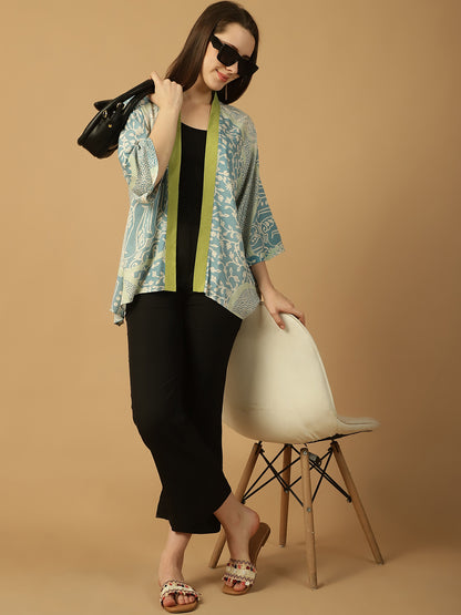 Floral Printed Cotton Shrug