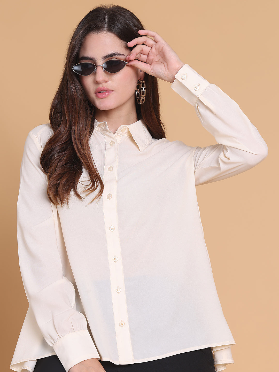 Oversized High-Low Button-Down Shirt