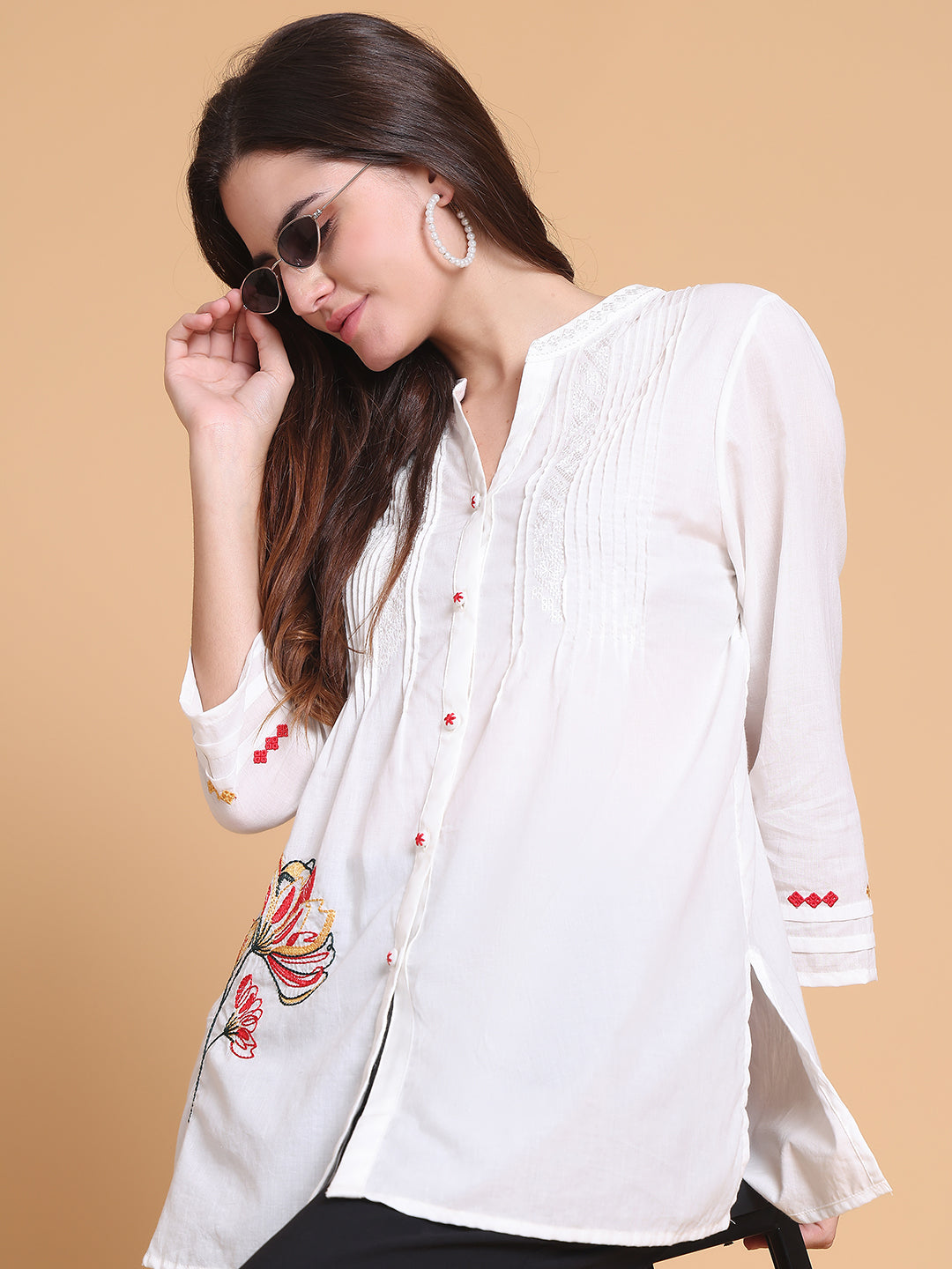 Women's White Cotton Tunic