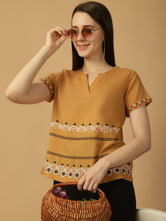 Embroidered Cotton Top