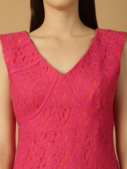 Lace Detail Fit & Flare Dress