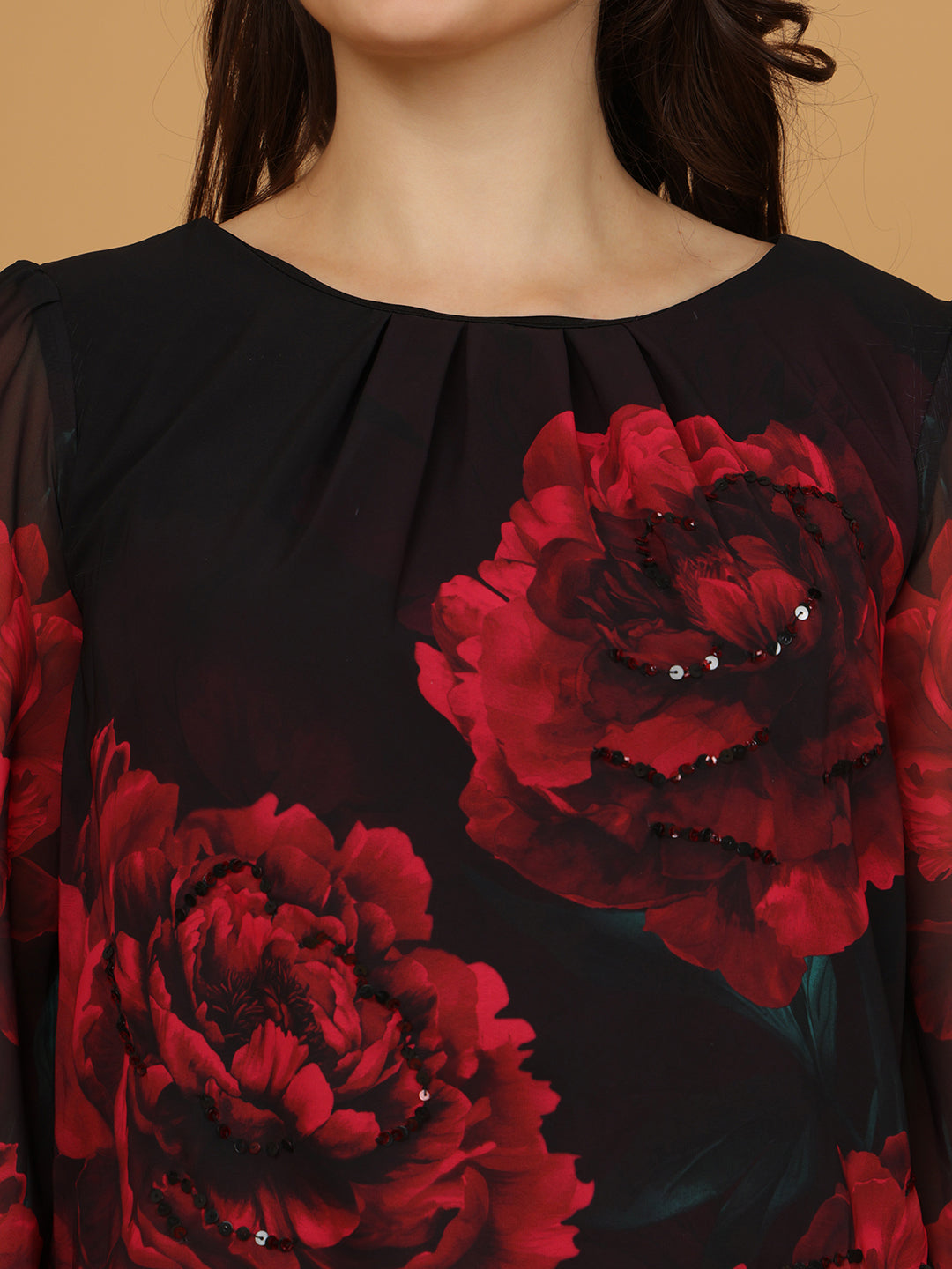 Women’s Elegant Black Chiffon Top