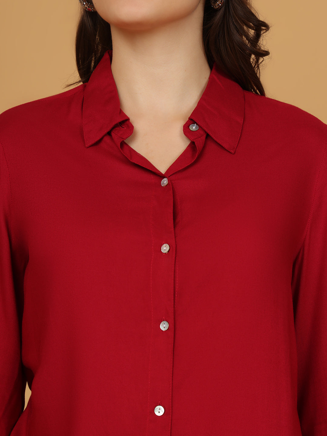 Deep Ruby Button Down Shirt