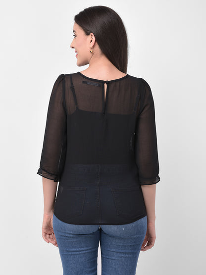 Women Ruffles Solid Top