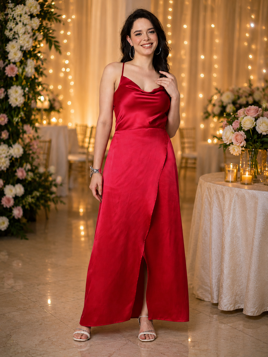 Satin Cocktail Maxi dress