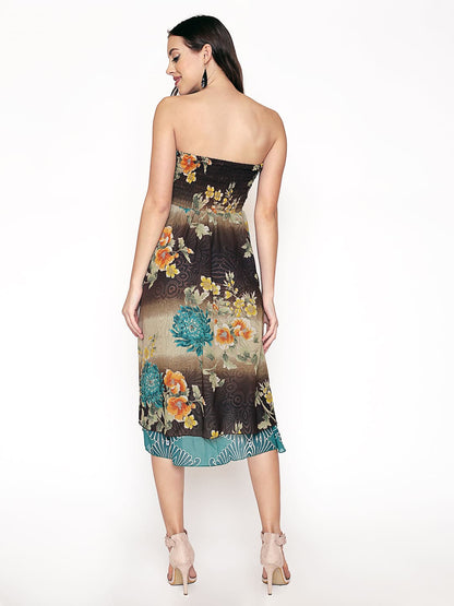 Floral Print Tube Dress
