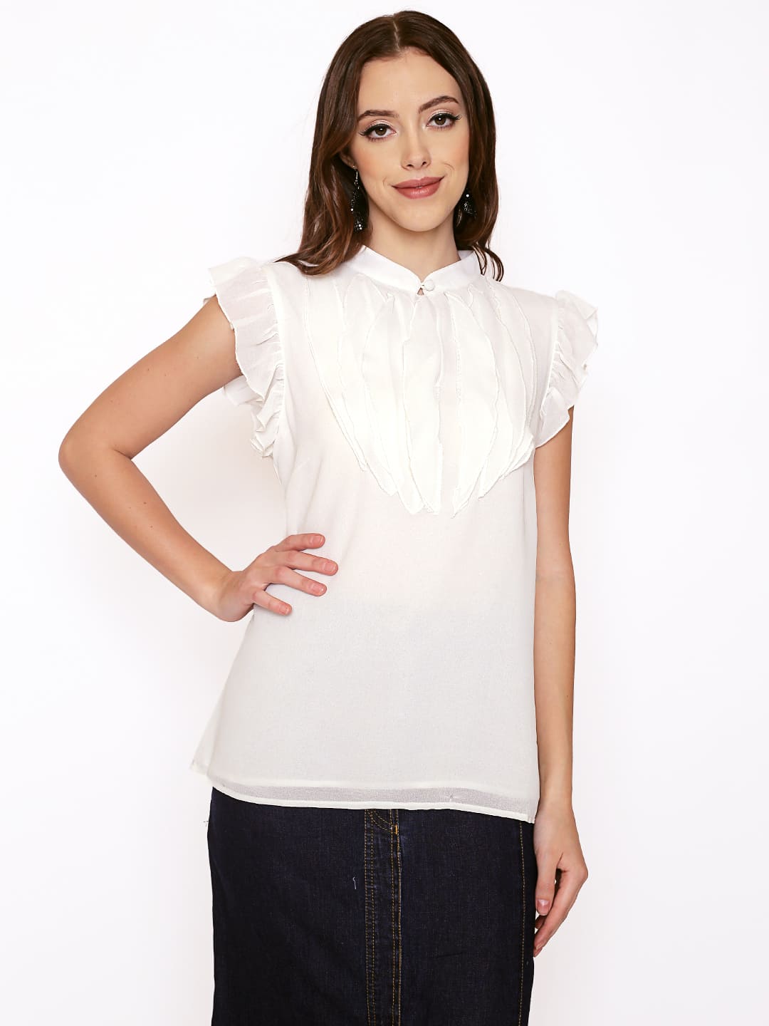 Casual Flutter Sleeves Top