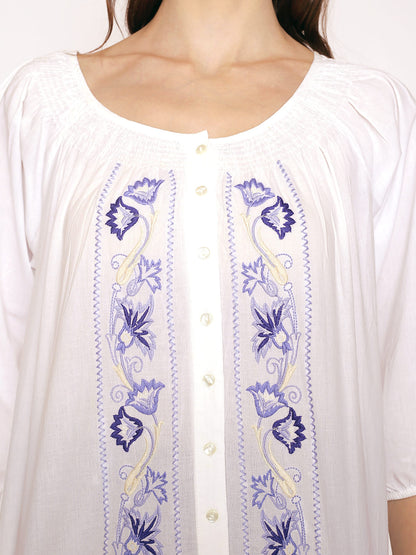 Round Neck Embroidered Neck