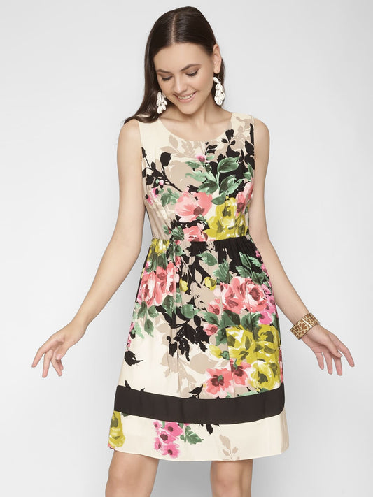 Floral Printed A-Line Dress