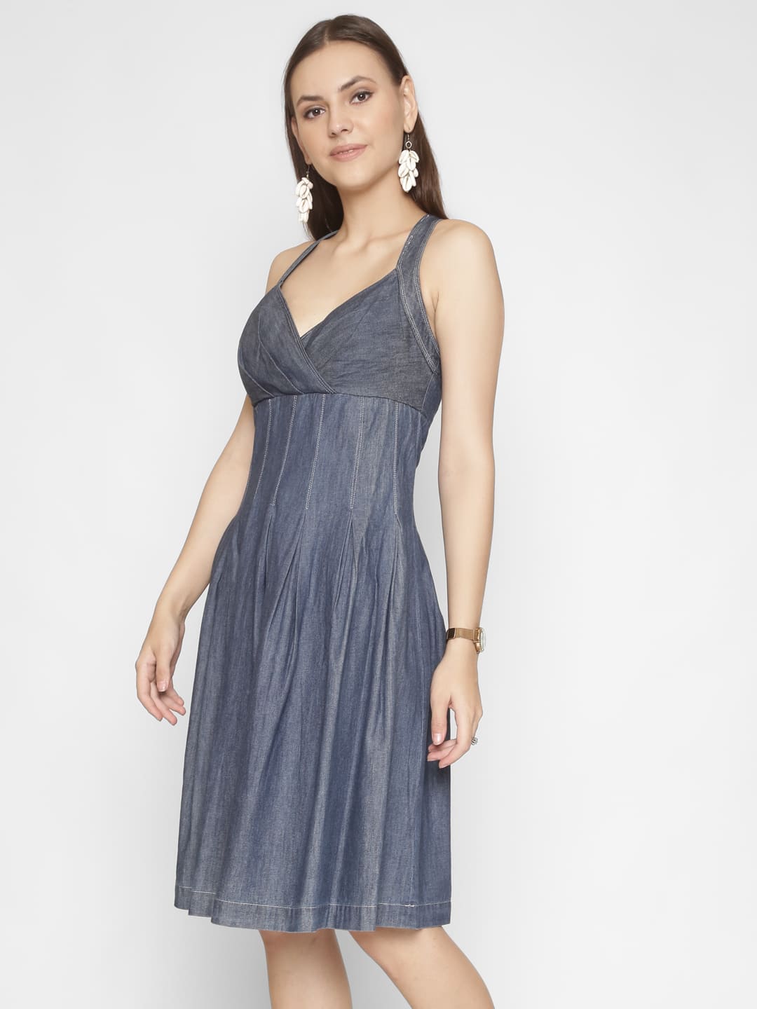 Spring A-Line Denim Dress