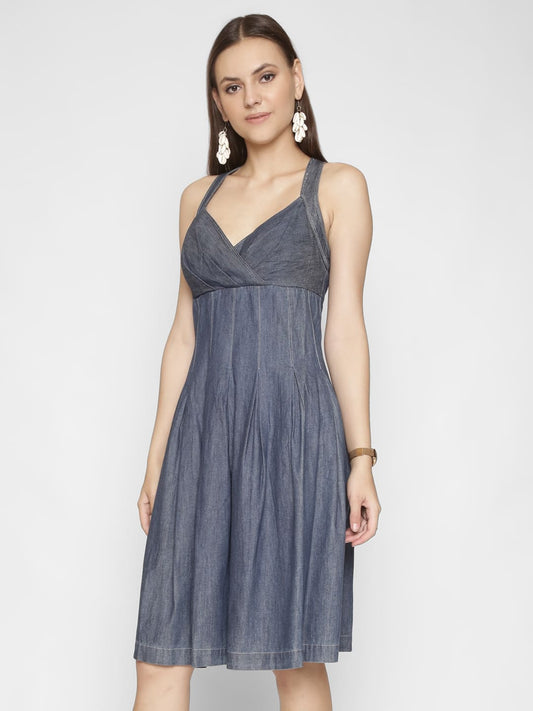 Spring A-Line Denim Dress