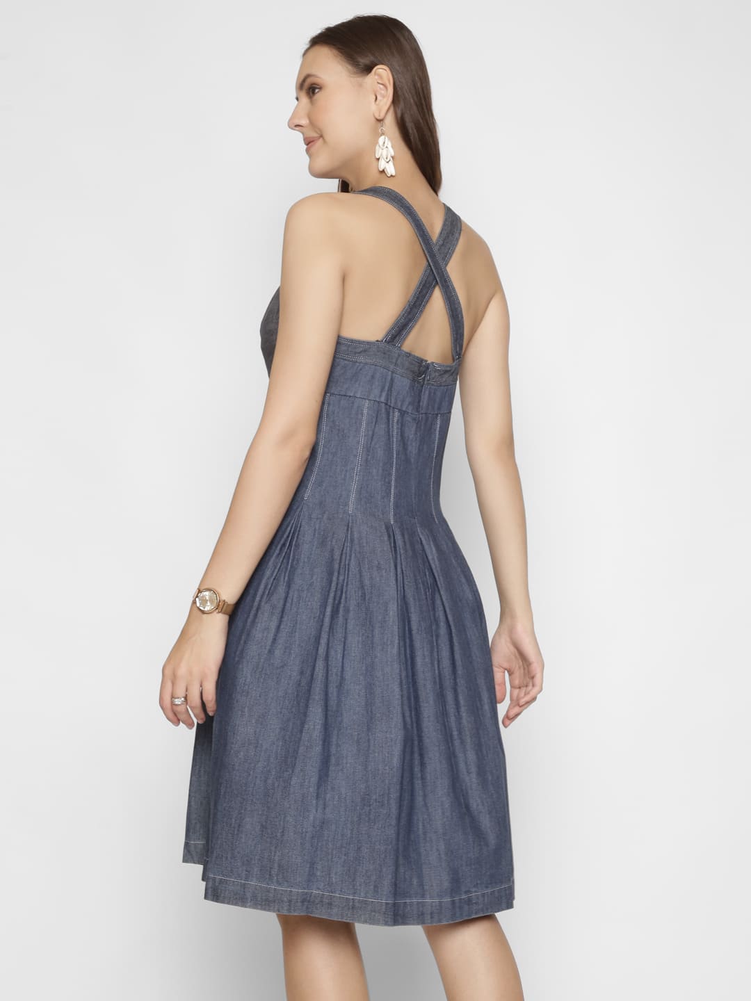 Spring A-Line Denim Dress