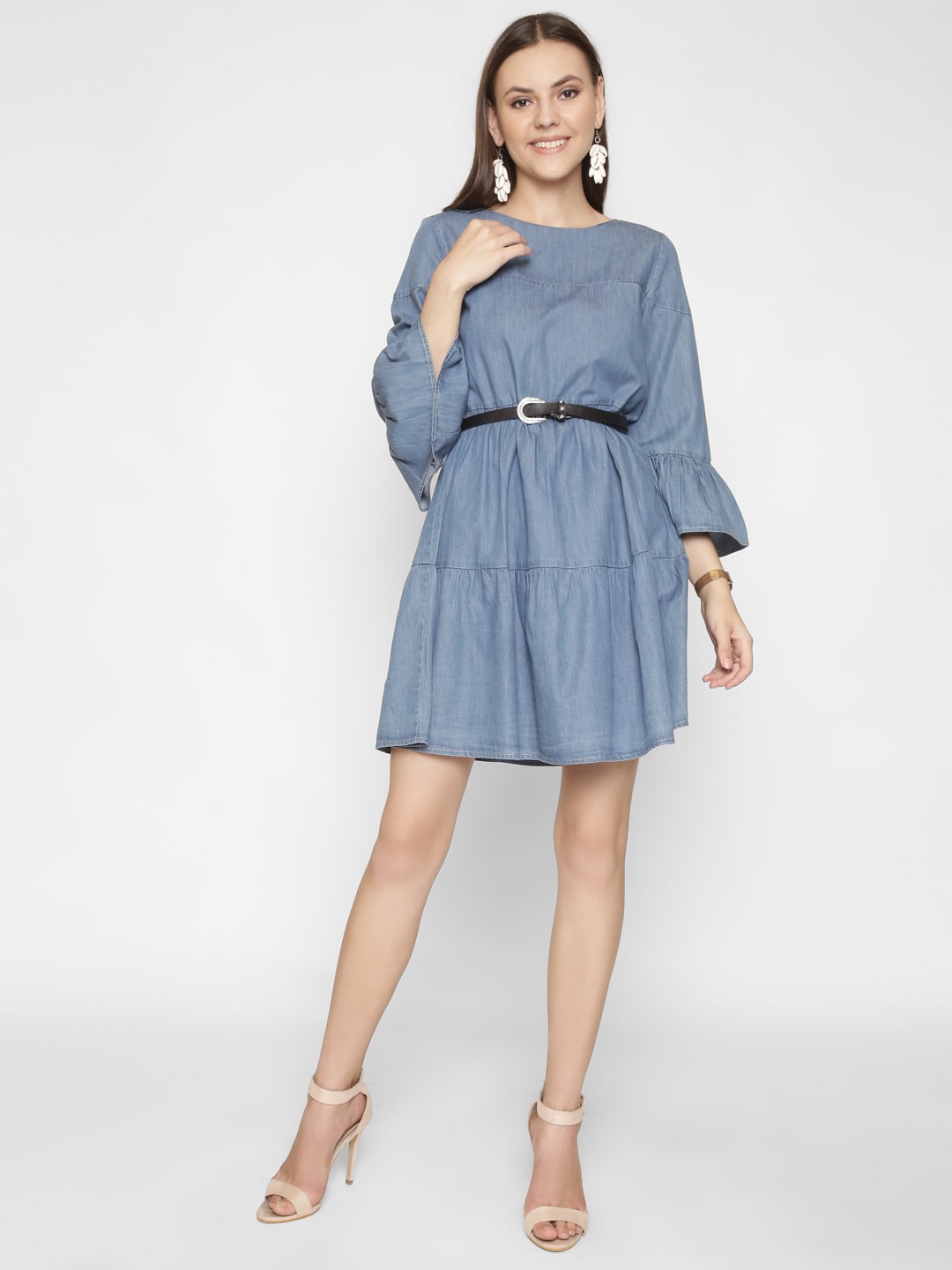 Bell Sleeves Denim Dress