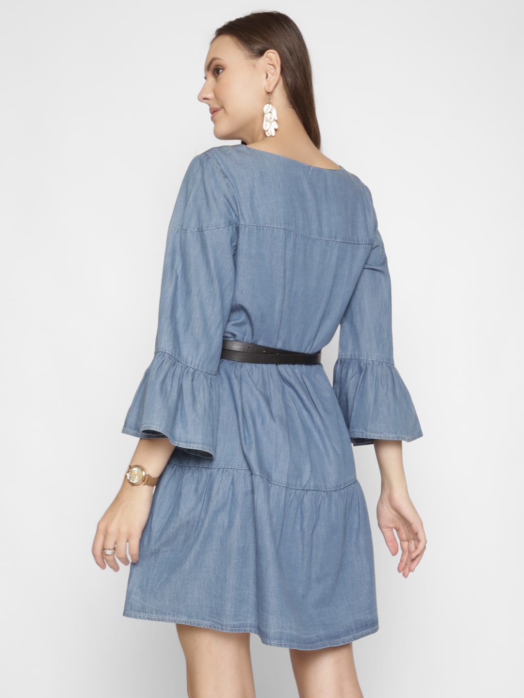 Bell Sleeves Denim Dress