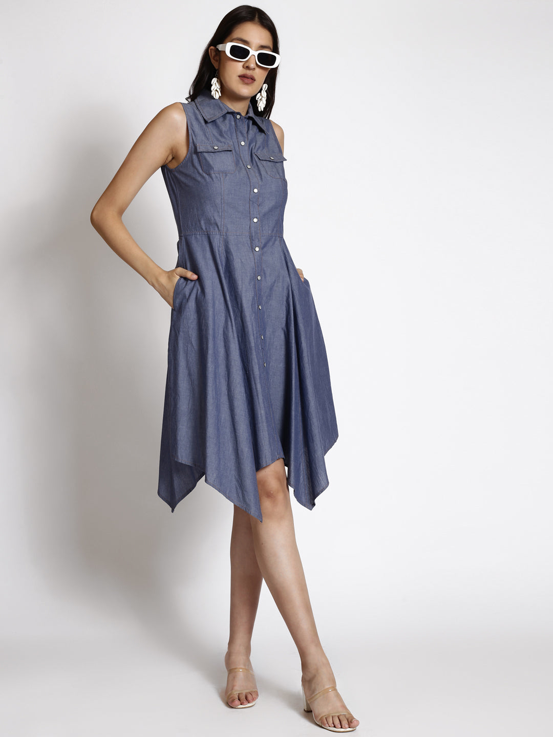 Denim Shirt Midi Dress