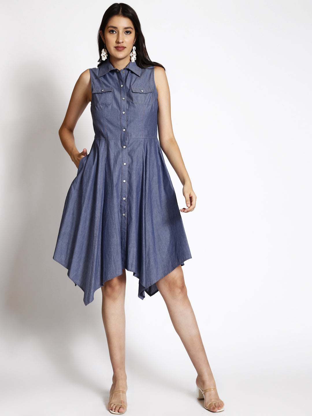 Denim Shirt Midi Dress