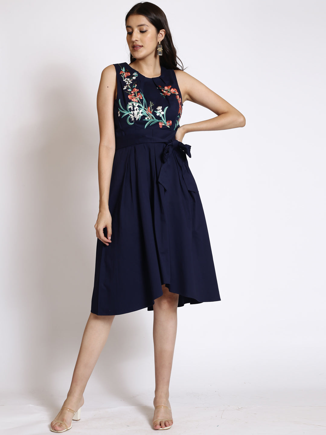 Embroidered Fit & Flare Dress