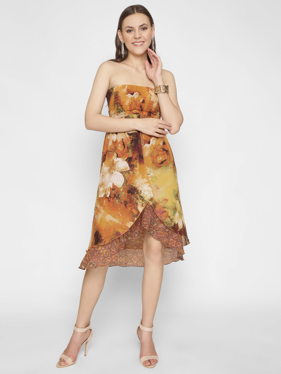 Floral Printed Tube Dress