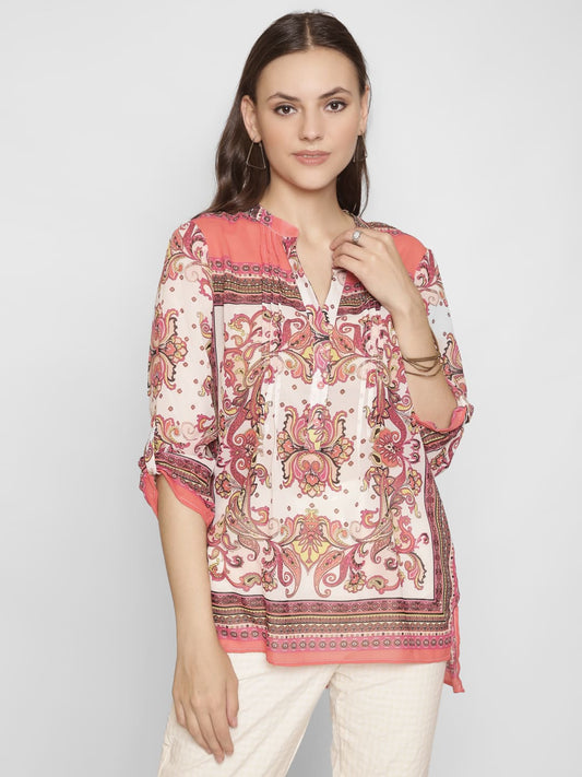 Printed Kurta Style Top