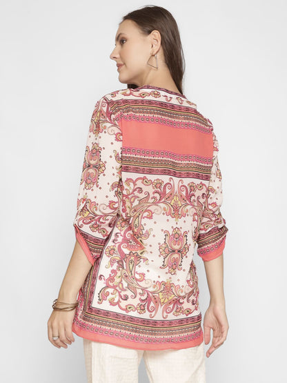 Printed Kurta Style Top