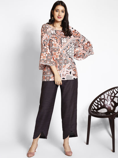 Paisley Printed Flared Sleeves Regular Top