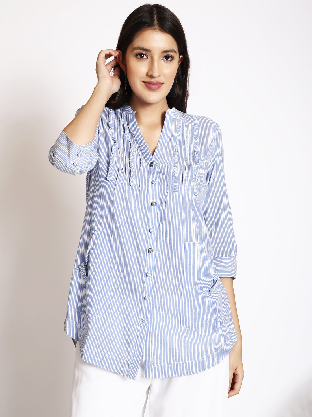 Opaque Striped Casual Shirt