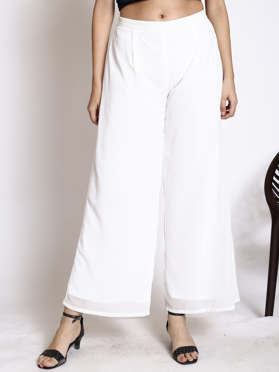 Women Loose Fit Low-Rise Parallel Trousers