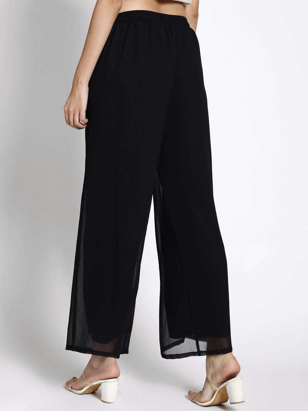 Women Loose Fit Low-Rise Parallel Trousers