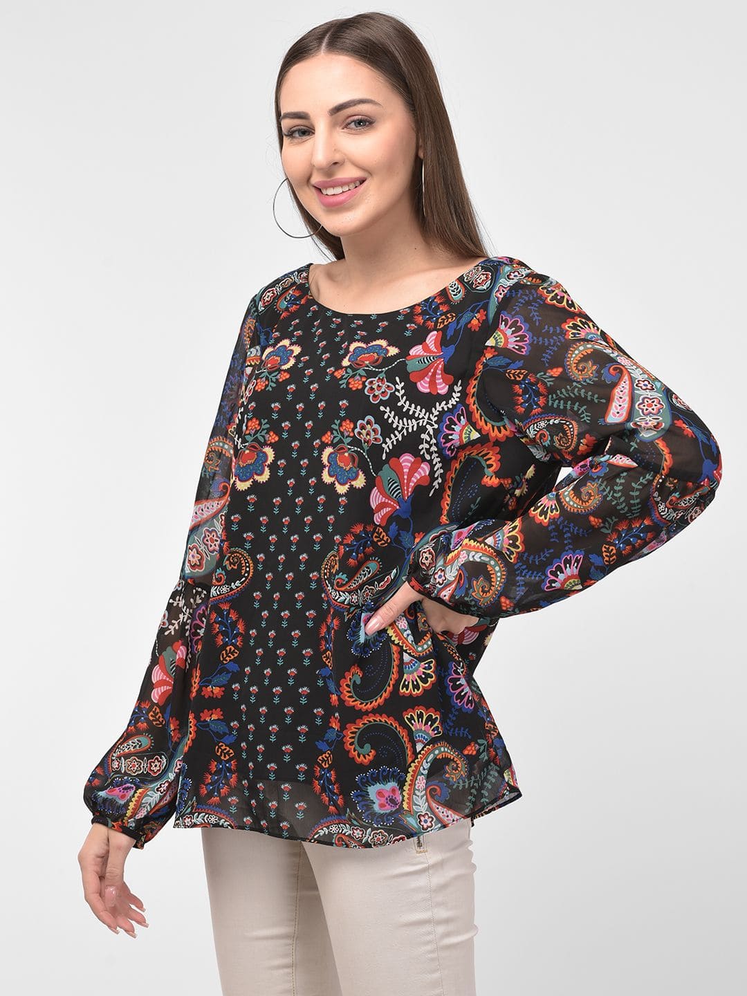 Full Sleeves Floral Printed Top